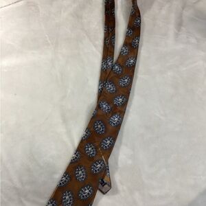 Dior Brown and Blue Patterned Tie